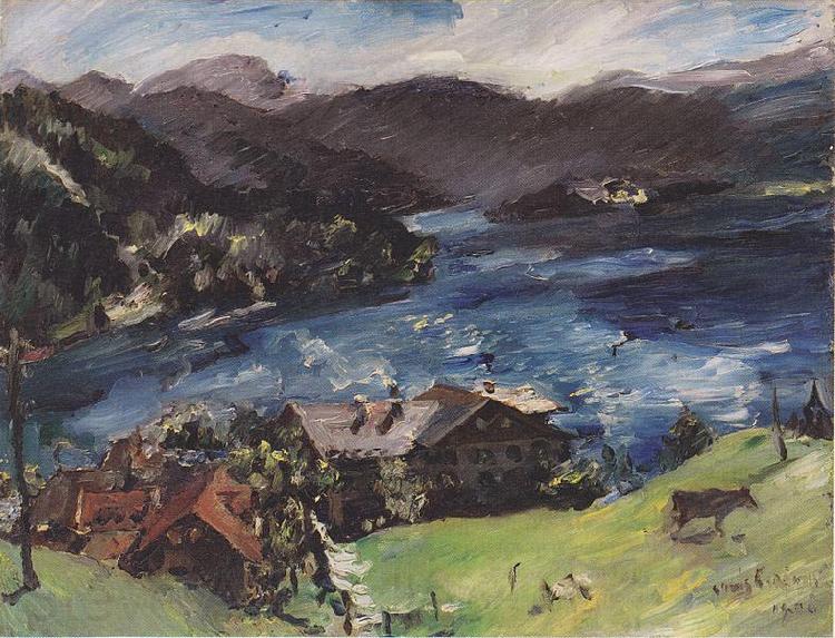 Lovis Corinth Walchensee, Landscape with cattle Spain oil painting art